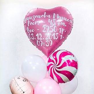 Зв'язка повітряних кульок Baby girl