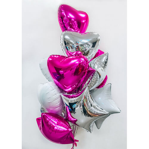 Композиція повітряних кульок Pink Hearts, Харків - Фото