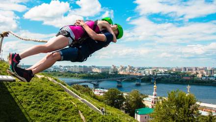 Роупджампинг стрибок в тандемі, Київ - Фото