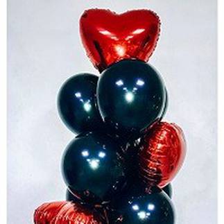 Связка воздушных шариков Красное и Чёрное