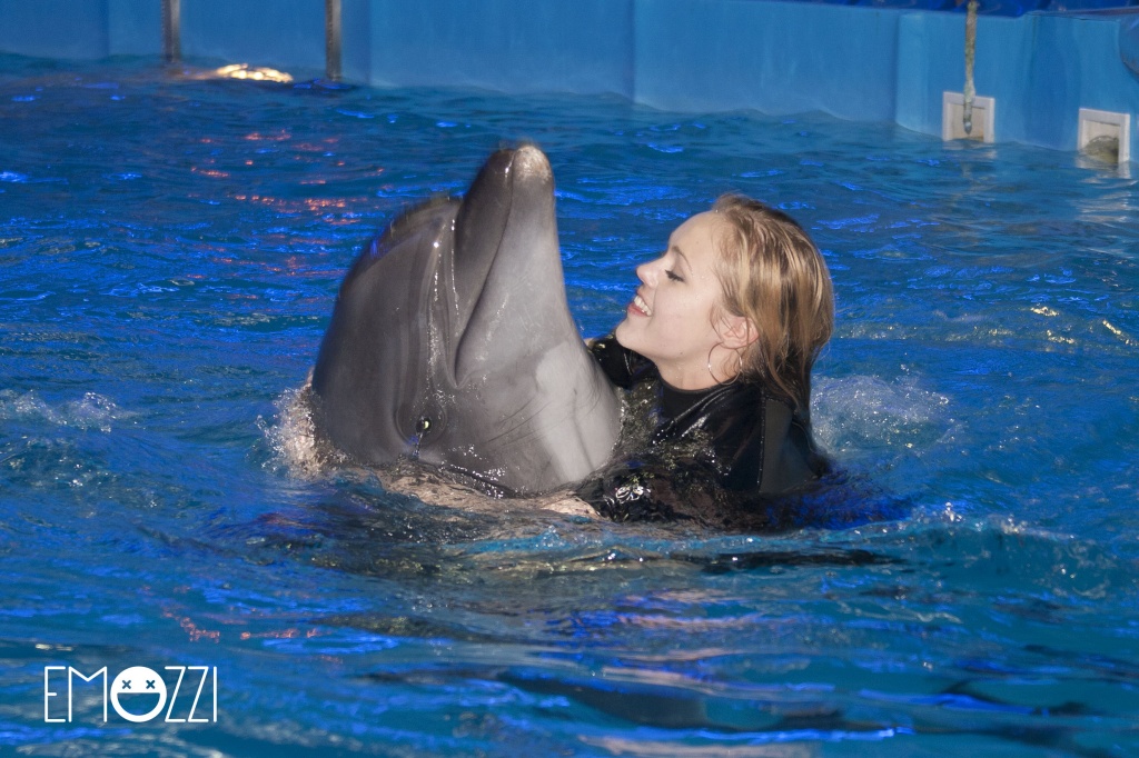 Фирменное завершение программы: Alyosha (Алеша) кружится с дельфином
