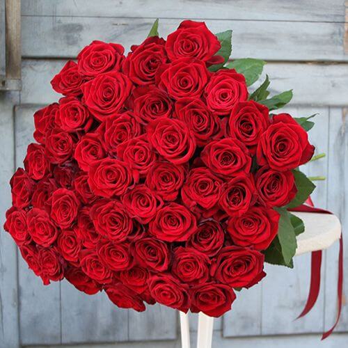 Букет з 51 червоної троянди, Київ - Фото