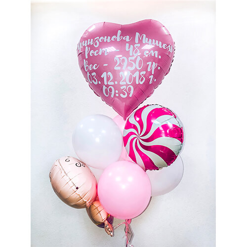 Зв'язка повітряних кульок Baby girl, Харків - Фото