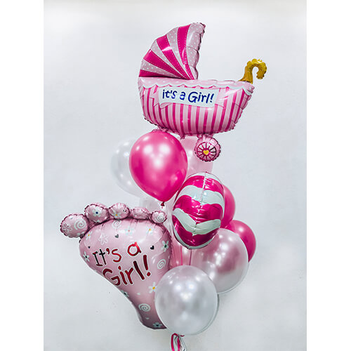 Композиція повітряних кульок It's a Girl!, Харків - Фото