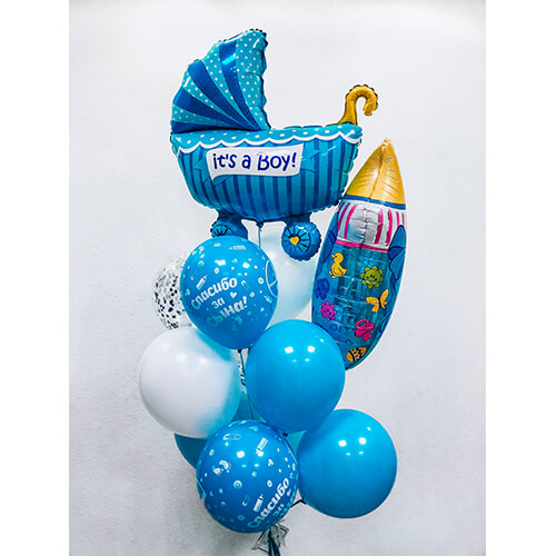 Зв'язка повітряних кульок It's a Boy!, Харків - Фото